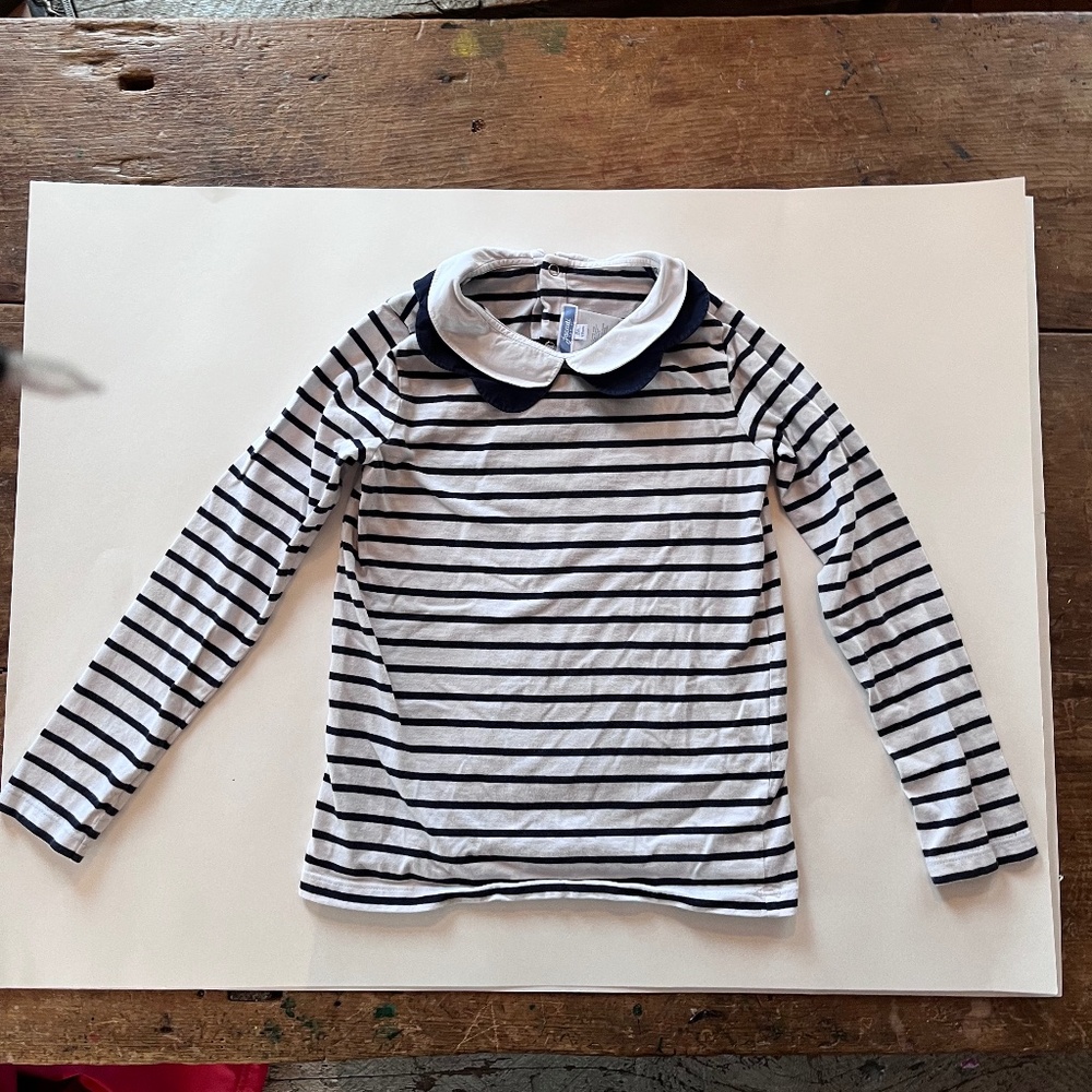 Jacadi Paris striped long sleeve shirt size 8 / 128cm 100% cotton